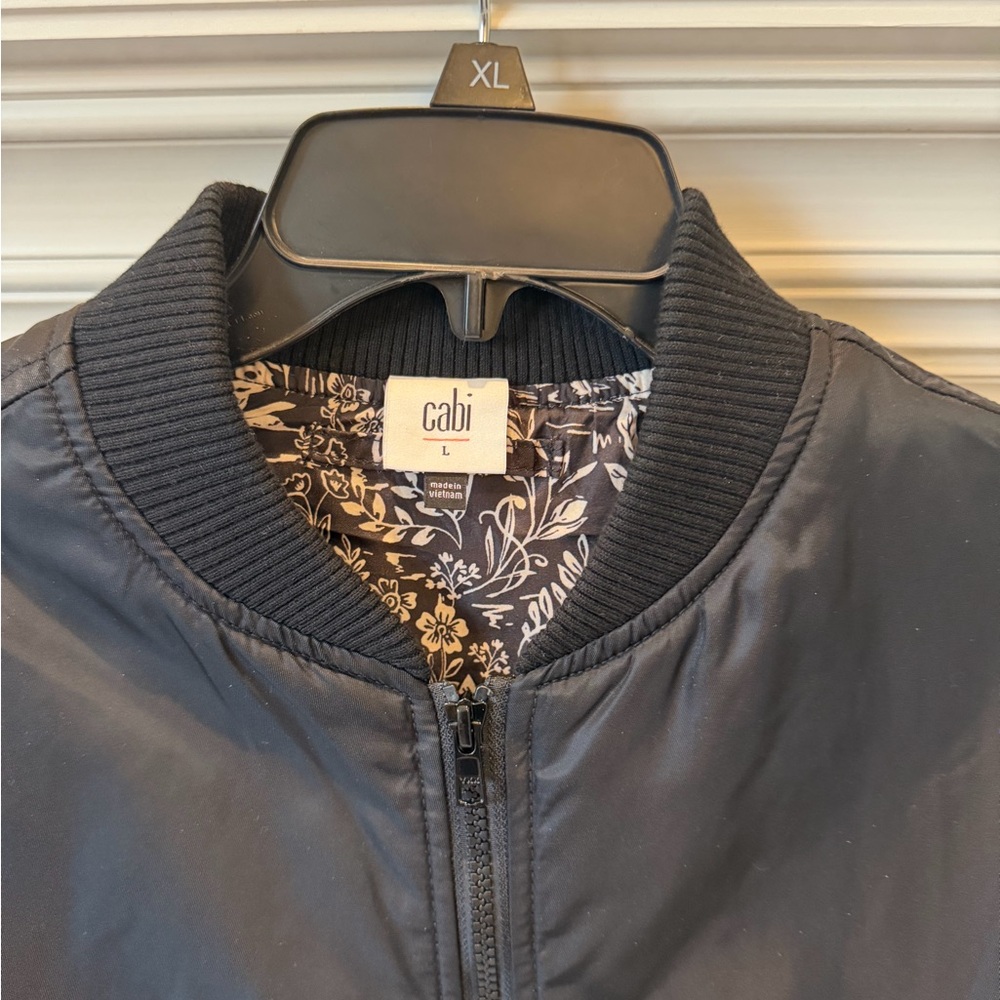 CAbi Charisma Bomber Black and Cream Zip-Up Jacket. EUC - Picture 2 of 7